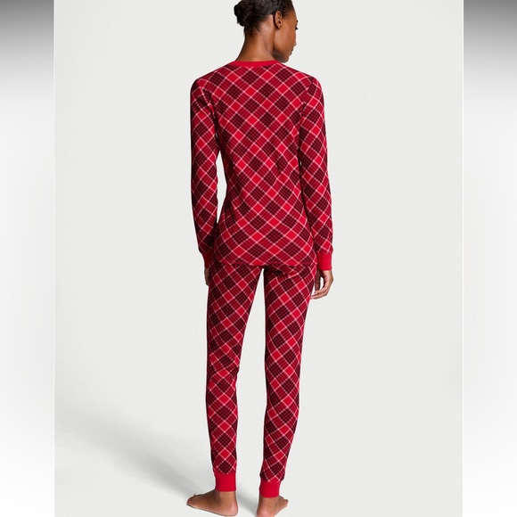 NWT Victoria's Secret Red Thermal Plaid Long Pajama Set - Picture 4 of 10